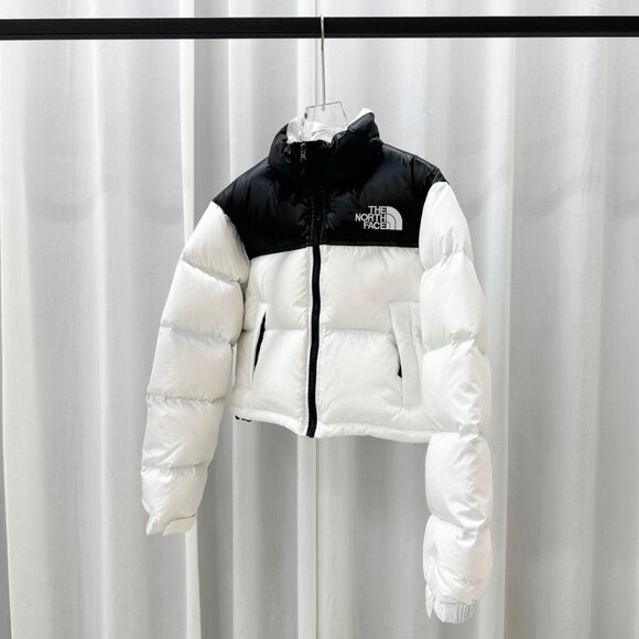 The North Face Cropped Nuptse Jacket (Black-White) - Picture 2 of 6